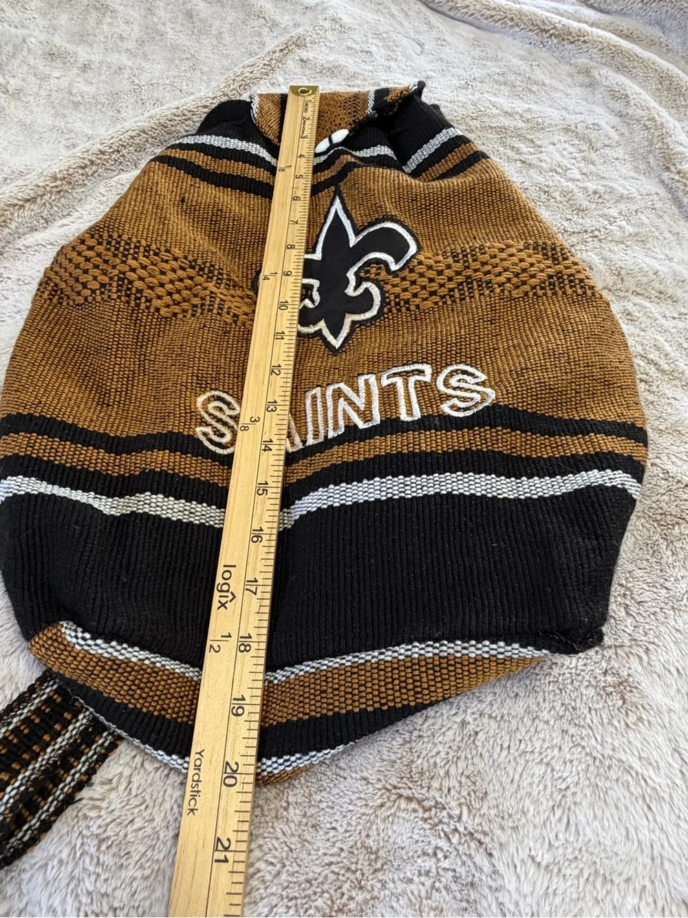 New Orleans Saints Woven Backpack Baja Boho Fleur de Lis NFL Football Bag